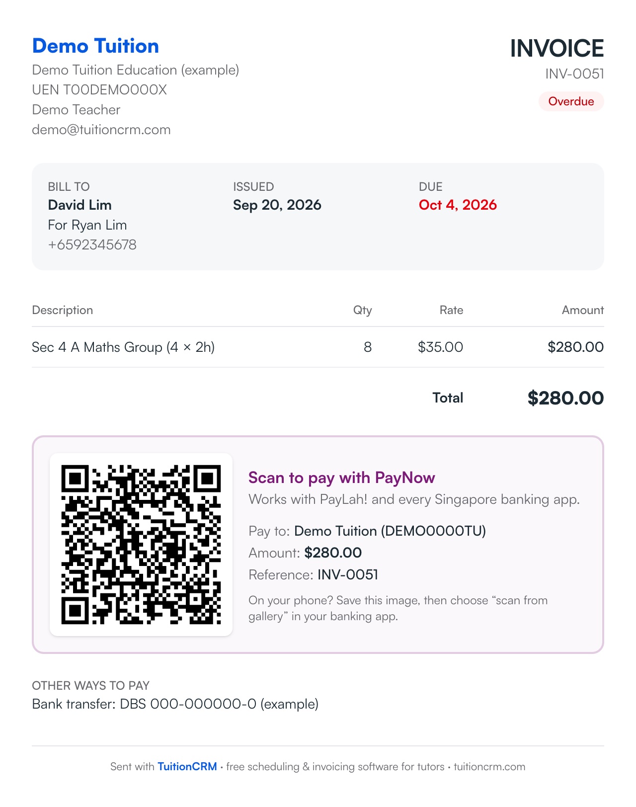 Parents scan, pay, done — in seconds